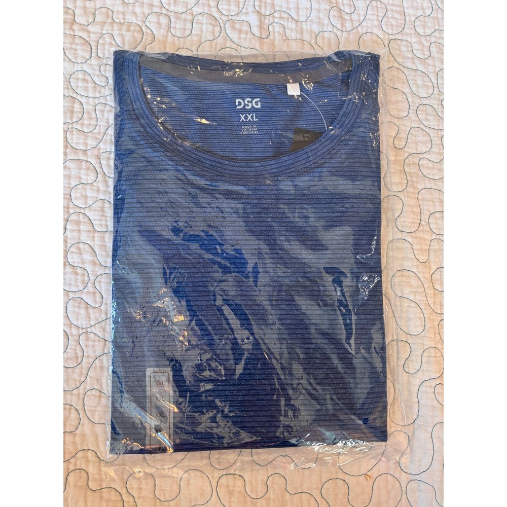DSG Mens Movement Tee Light Navy XXL Short Sleeve Moisture Wicking Athletic Top
